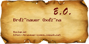 Brünauer Oxána névjegykártya